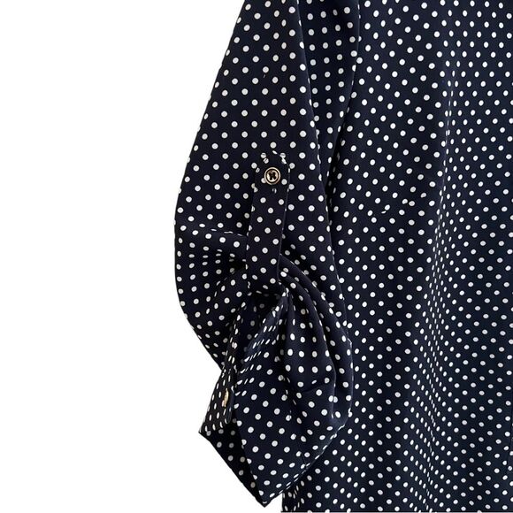 The Limited Dress Navy Blue & White Polka Dot Henley Shift -Size S NWT🏷 classy! - Picture 6 of 16